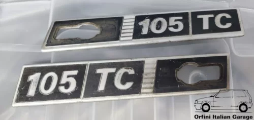 5961082 5961083 4472485 4472486 Pair Side Badges Scritta Fiat Ritmo 105TC 105 TC
