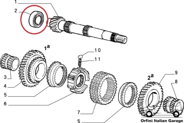 46529679 5997275 Secondary Shaft Gearbox Bearing Fiat Panda Uno Cinquecento Seicento Lancia Y10