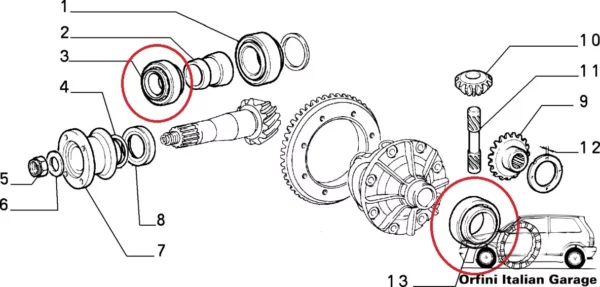 5947955 5990098 Gearbox Differential Bearing Fiat Panda 4x4 Lancia Y10