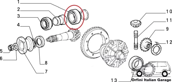 5947944  Gearbox Differential Bearing Fiat Panda 4x4 Lancia Y10
