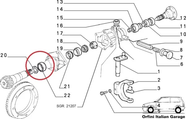 5947944  Gearbox Differential Bearing Fiat Panda 4x4 Lancia Y10
