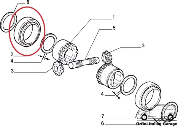 4239484  Differential Gearbox Bearing Fiat Panda Uno Cinquecento Seicento Lancia Y10 127 A112 600
