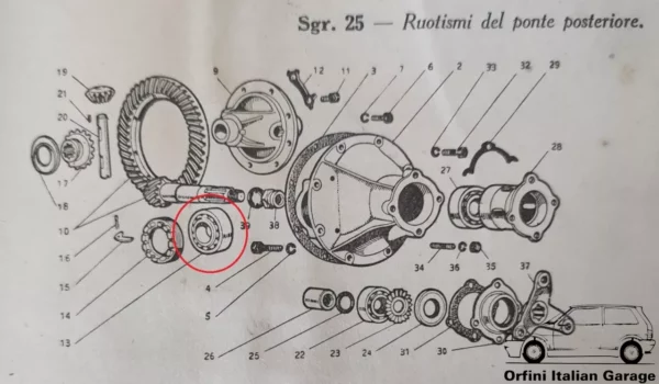 055392  Bearing Cuscinetto Differential Fiat 1500 D/E Musone 33x62x16