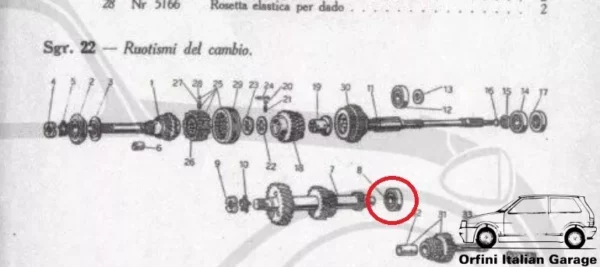 12358-055411-2.webp 055411 Bearing Cuscinetto Main Shaft Gearbox Albero Primario Fiat 600 / Multipla 17x47x14