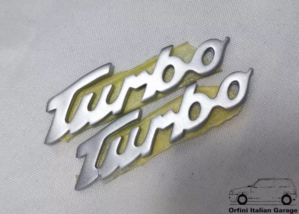 46305661  Pair Side Badge Scritta Turbo Fiat Coupe 20V Turbo