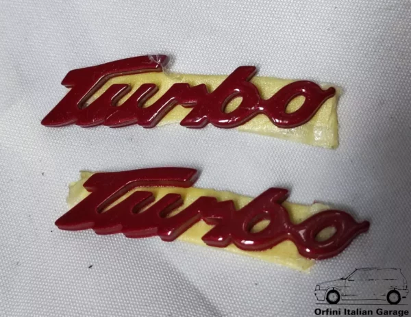 12706-46317003.webp 46317003 Pair Side Badge Scritta Turbo Fiat Coupe 20V Turbo Limited Edition