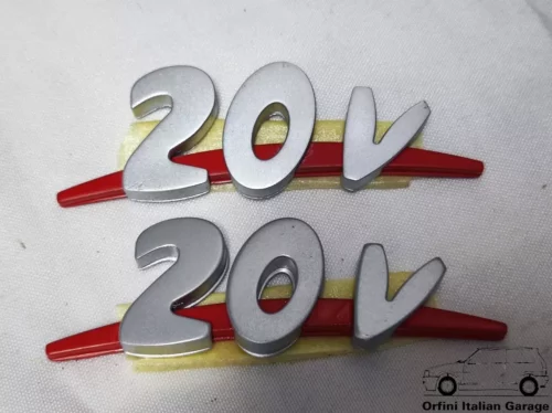 12708-125307010.webp 125307010 Pair Side Badge Scritta Red Fiat Coupe 20V Turbo
