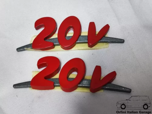 12709-154504011.webp 154504011 Pair Side Badge Scritta Red Fiat Coupe 20V Turbo Limited Edition