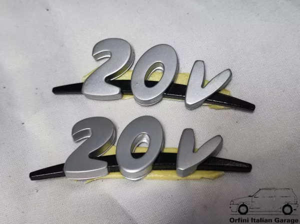 125307080  Pair Side Badge Scritta Black Fiat Coupe 20V Turbo